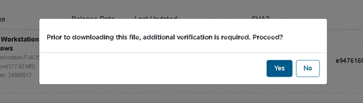 Unexpected address verification popup appearing after clicking the Download button on the Broadcom portal