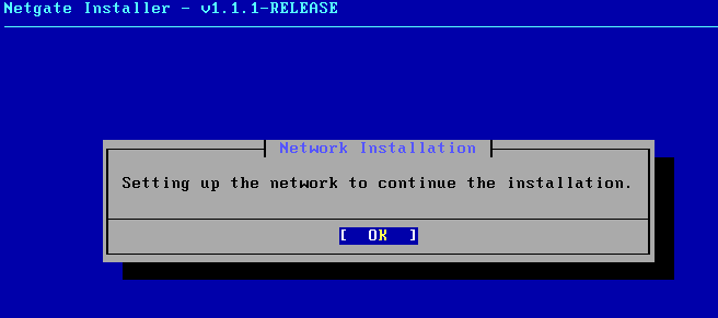 pfSense boot menu showing the default boot option countdown before loading the Netgate Installer