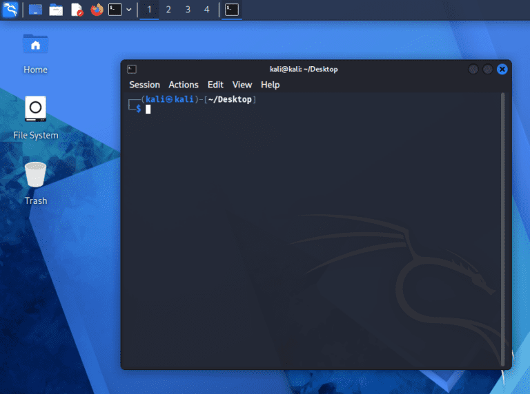 Kali Linux desktop showing the right-click context menu with Open Terminal Here highlighted